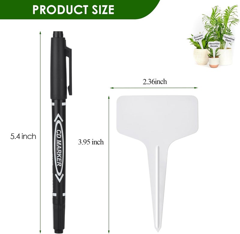 Darfukei Plant Labels 120pcs with Garden Plant Markers Pen of Outdoor Waterproof,T-Type Plant Tags and Permanent Marking Pen, Garden Labels Gardening Gifts for Women Men - Image 2